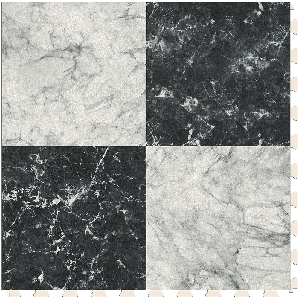 Tile Collection Luxury Vinyl Flooring in Abstract Black White