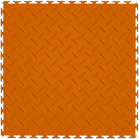 Orange Diamond Plate Vinyl Tile