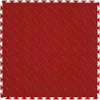 Red Diamond Plate Vinyl Tile