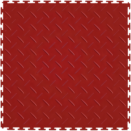 Red Diamond Plate Vinyl Tile